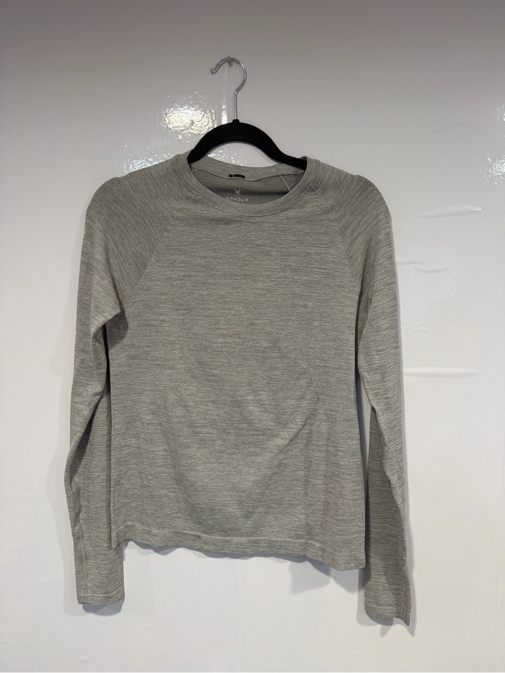 Light Gray Spyder‎ Active Long Sleeve Crewneck Top